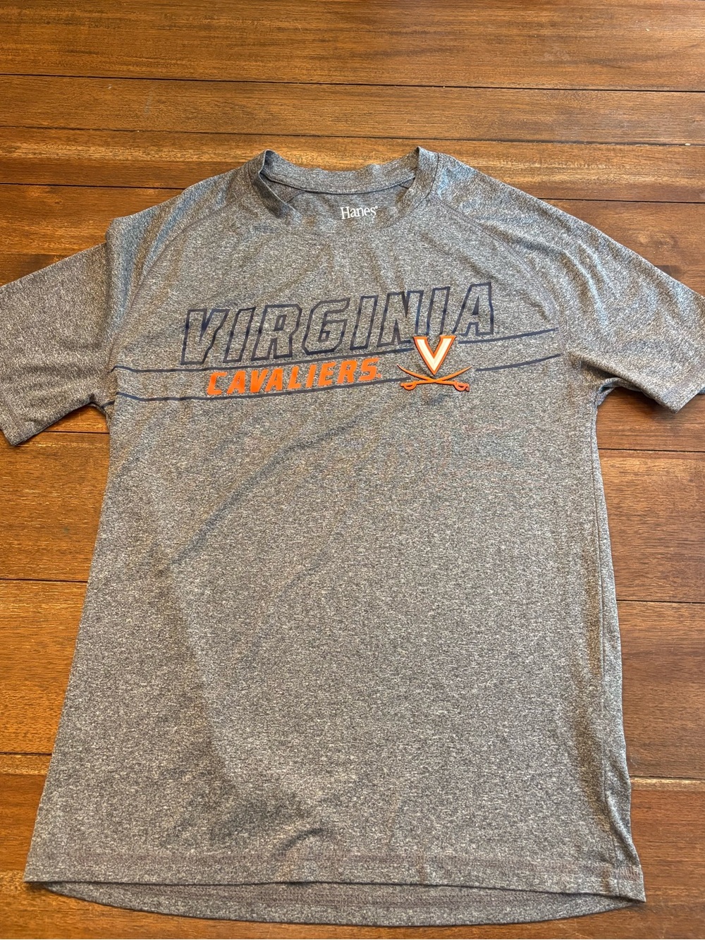 Hanes Gray Virginia Cavaliers Short Sleeve Tee with Orange Accent